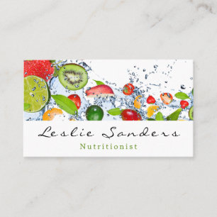 Splashing Water and Fruit Nutritionist Business Card