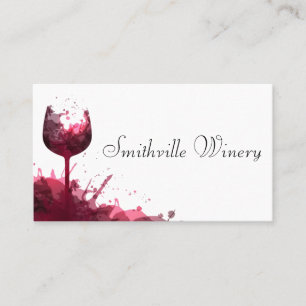 Splashing Wine Glass Winery Business Card