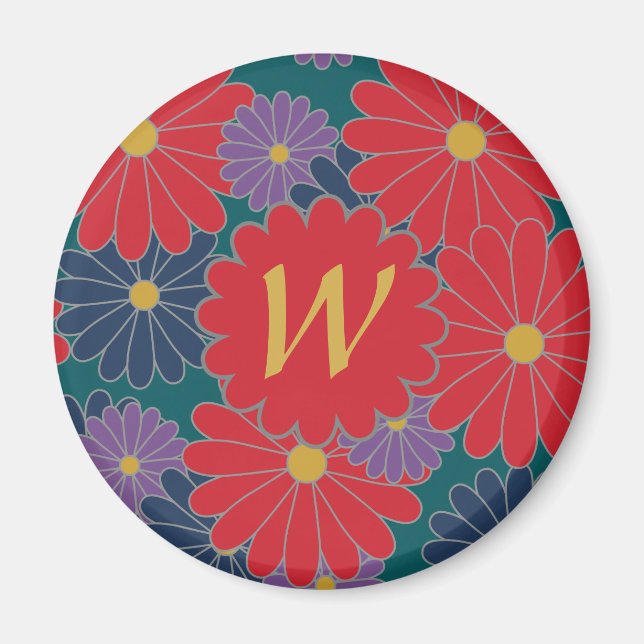 Splashy Fall Floral Magnet (Front)