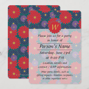 Splashy Fall Floral Party Invitation
