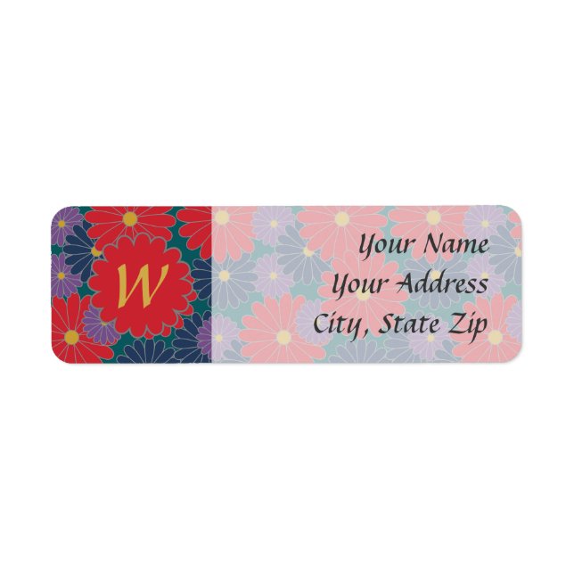 Splashy Fall Floral Return Address Label (Front)