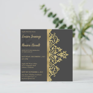 Splashy Gold Elegance Wedding Invitation