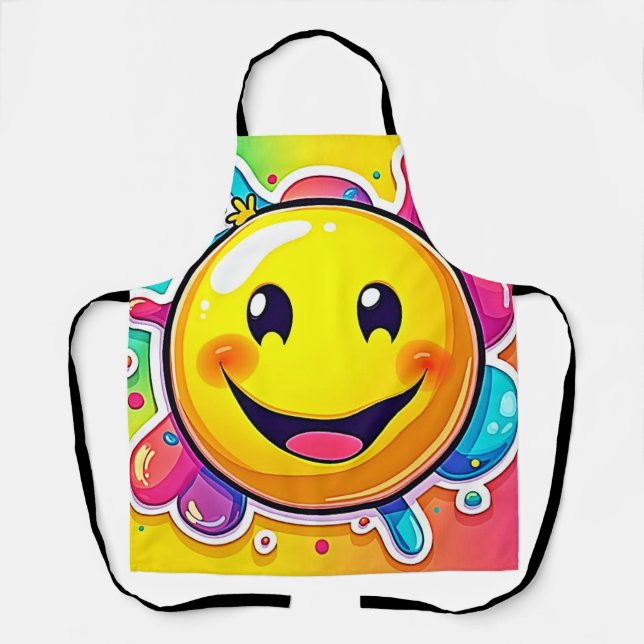 Splashy Happy Emoji Fun Apron (Front)