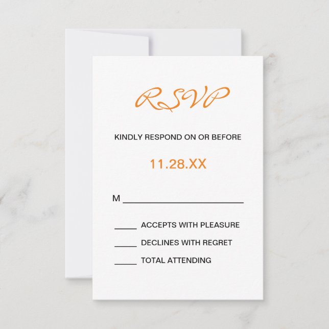 Splashy Monogram Wedding RSVP Card (Front)
