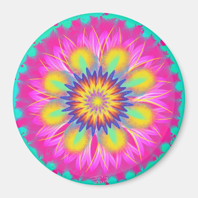 Splashy Pink Lady by Power Flower Magnet (Front)