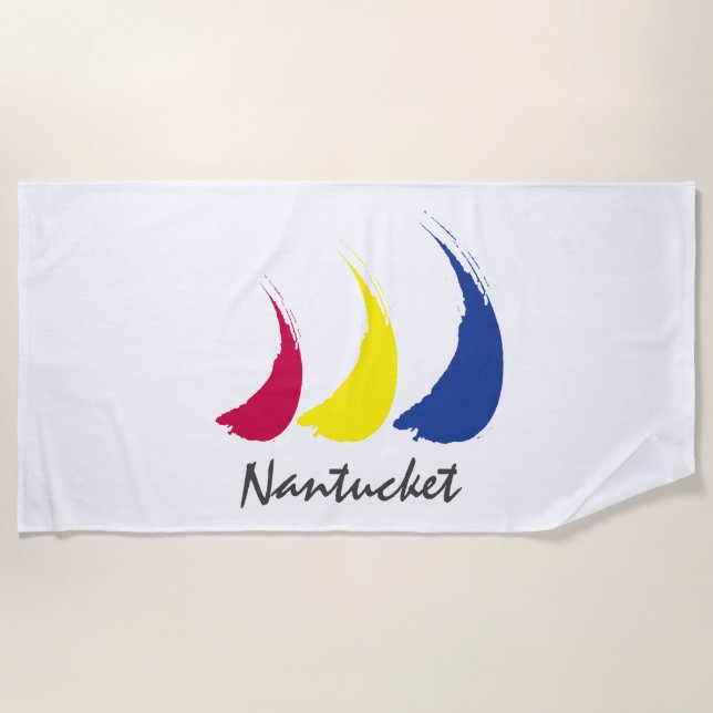 Splashy Sails_Paint-The-Wind_Nantucket Beach Towel (Front)