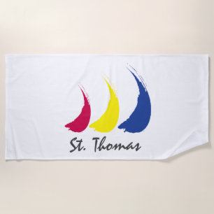 Splashy Sails_Paint-The-Wind_St. Thomas Beach Towel