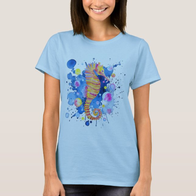 Splashy Seahorse T-Shirt (Front)