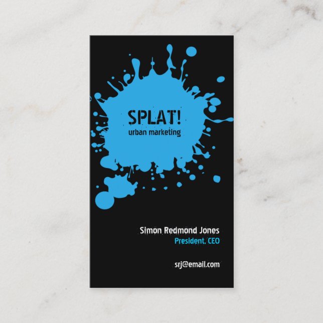 Splat! Blue Business Card (Front)