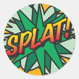SPLAT Funny Comic Book Classic Round Sticker