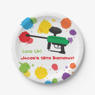 Splat Paintball Kids Birthday Party Paper Plates