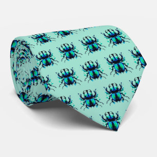 Splat Scarab Beetle in Blue & Green Pattern Tie
