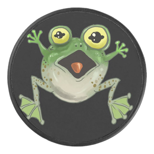 Splat! Silly Frog Hockey Puck (Front)