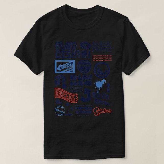 Splatoon Kanji Logo Mash Up Poster  T-Shirt (Design Front)