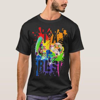 Splatoon Pride Stay Fresh Rainbow Paint Splat Zip  T-Shirt