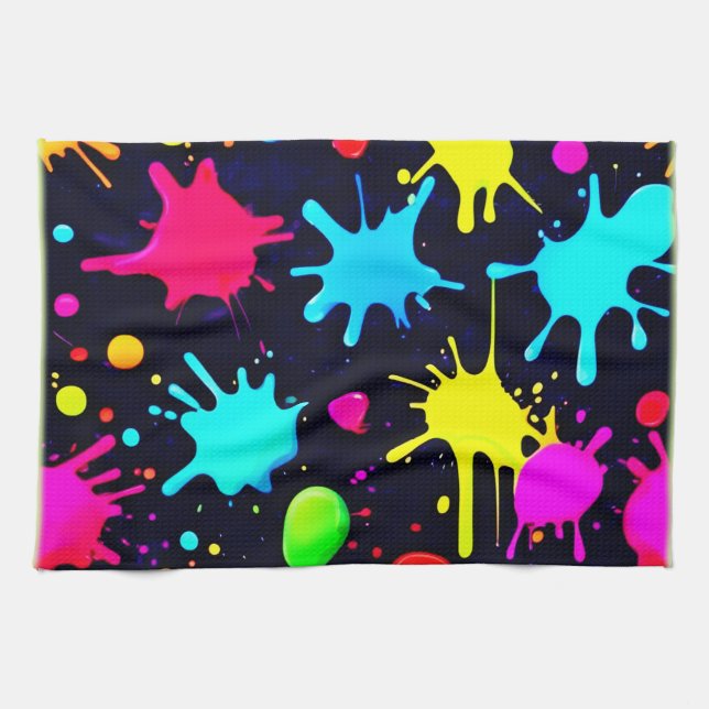 Splatter Art Burst Tea Towel (Horizontal)