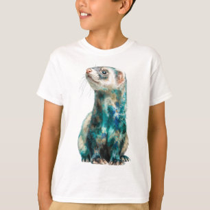 Splatter Art Ferret Portrait Kids T-Shirt