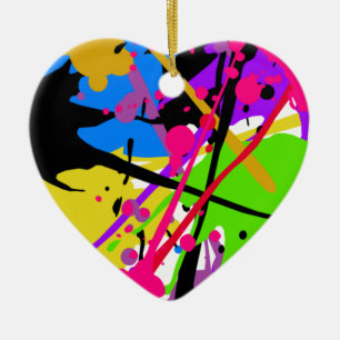 Splatter art graffitti to power ceramic tree decoration