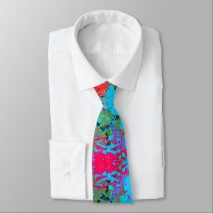Splatter Art Purple Pink Blue Orange Abstract Art  Tie