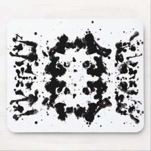 Splatter Black and White Mouse Pad