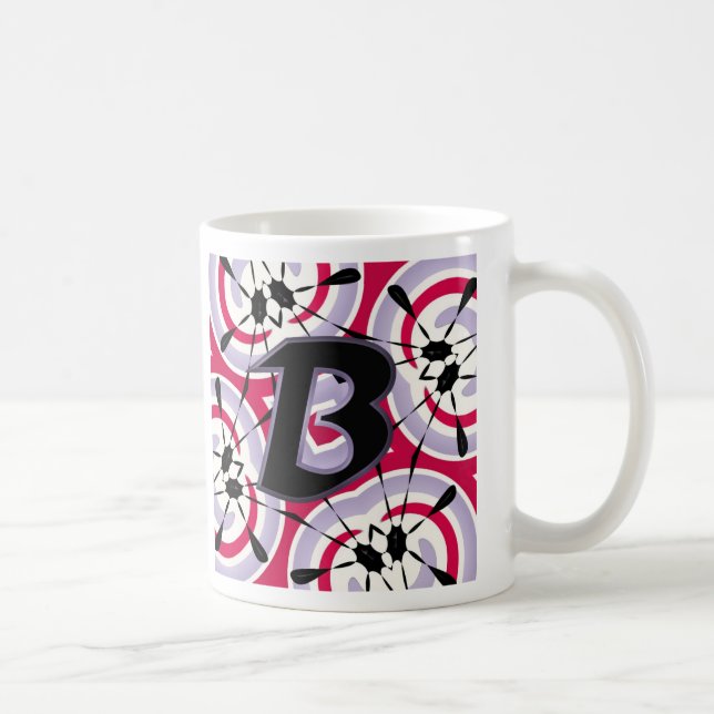 Splatter Design Monogram B Coffee Mug (Right)