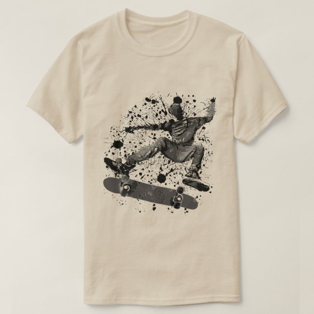 Splatter Graphic Skateboard T-Shirt (Design Front)