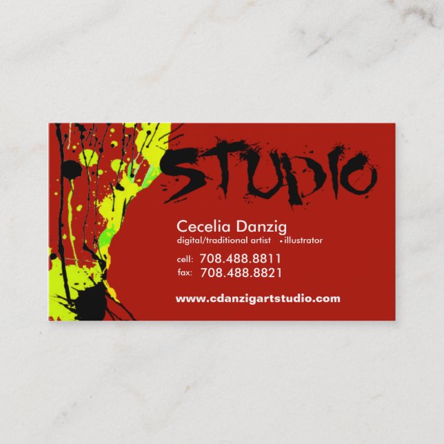 Splatter Grunge Business Card (Front)