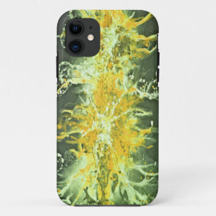 Splatter Grunge Design - yellow green iPhone 11 Case