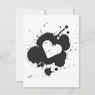 Splatter Heart (Wedding) Invitation Template 1