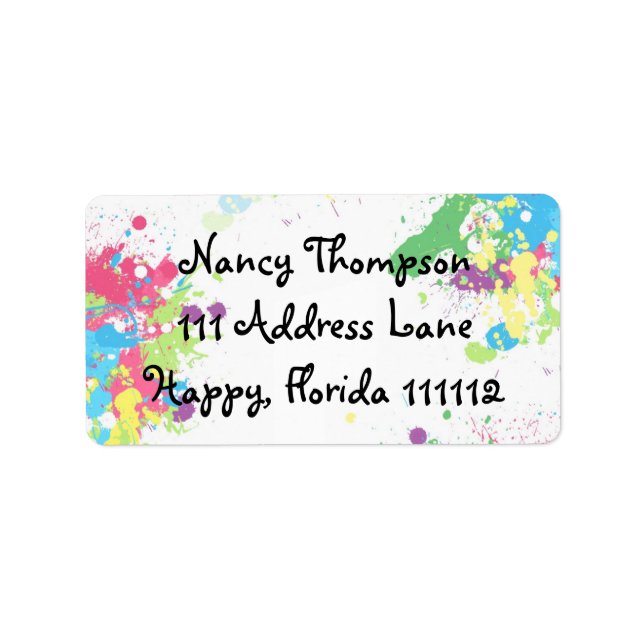 Splatter Paint Address Labels (Front)