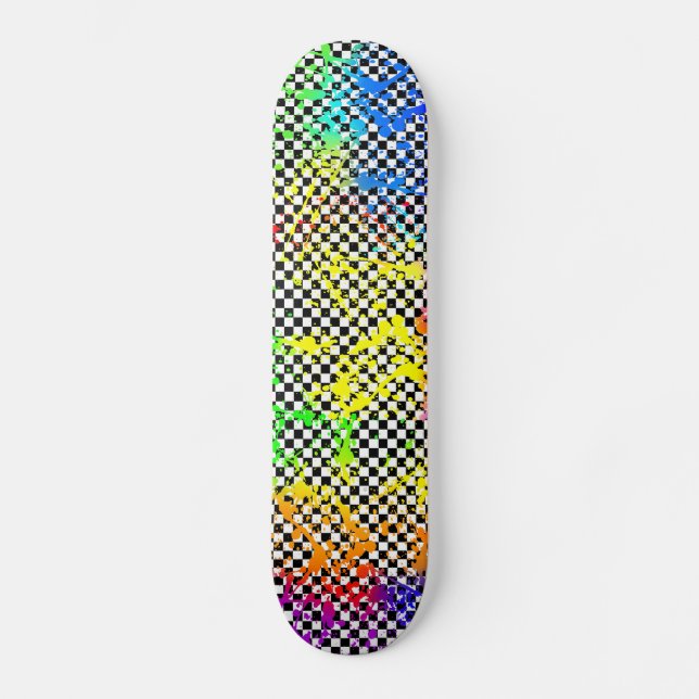 Splatter paint and chequered skateboard (Front)