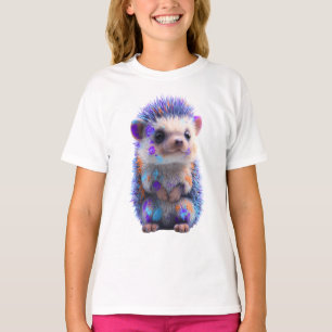 Splatter Paint Artistic Hedgehog Kids T-Shirt