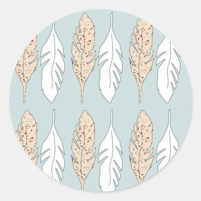 Splatter-Paint Feathers Classic Round Sticker (Front)