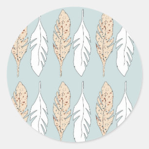 Splatter-Paint Feathers Classic Round Sticker