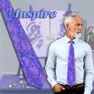 Splatter Paint Purple Neck Tie