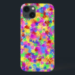 Splatter Paint Rainbow of Bright Colour Background iPhone 13 Case<br><div class="desc">This bright design has a rainbow of colour splashed on it in a splatter paint style. Reminiscent of fauvist and expressionist art, the pattern is done in shades of red, yellow, purple, green and blue. It's an abstract, whimsical design for an artist or anyone who needs some bold colour in...</div>