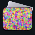 Splatter Paint Rainbow of Bright Colour Background Laptop Sleeve<br><div class="desc">This bright design has a rainbow of colour splashed on it in a splatter paint style. Reminiscent of fauvist and expressionist art, the pattern is done in shades of red, yellow, purple, green and blue. It's an abstract, whimsical design for an artist or anyone who needs some bold colour in...</div>