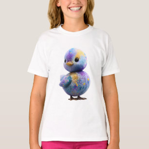 Splatter Painted Colourful Baby Duck Kids T-Shirt