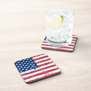 Splatter Painted Flag of the USA Coaster
