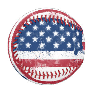 Splatter Painted USA Flag Baseball