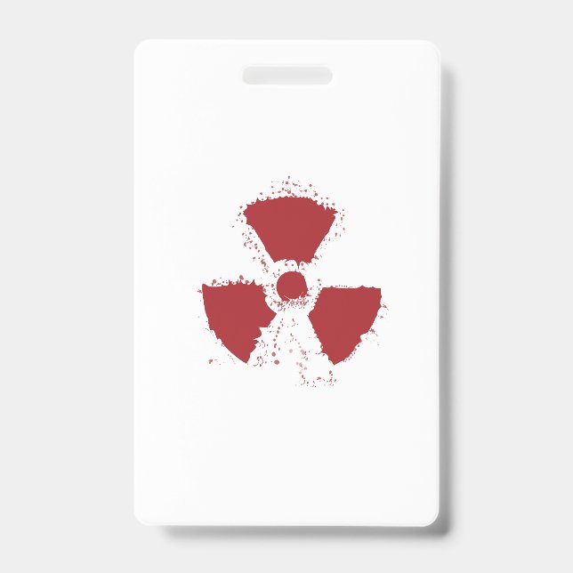 Splatter Radioactive Warning Symbol ID Badge (Front)