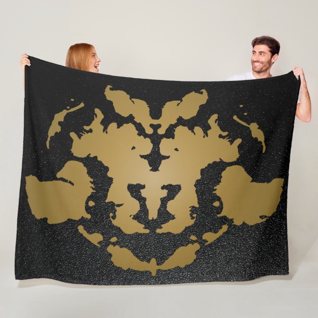 Splatter Rorschach Inkblot Test Fleece Blanket (In Situ)