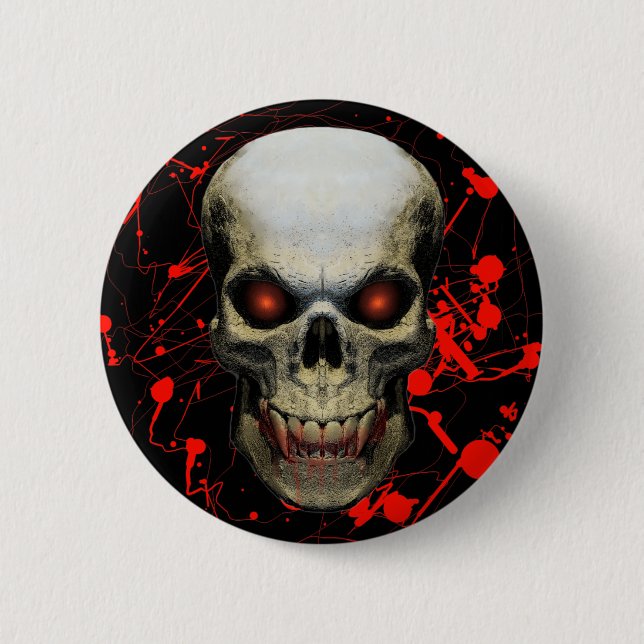 Splatter Skull Badge / Button (Front)