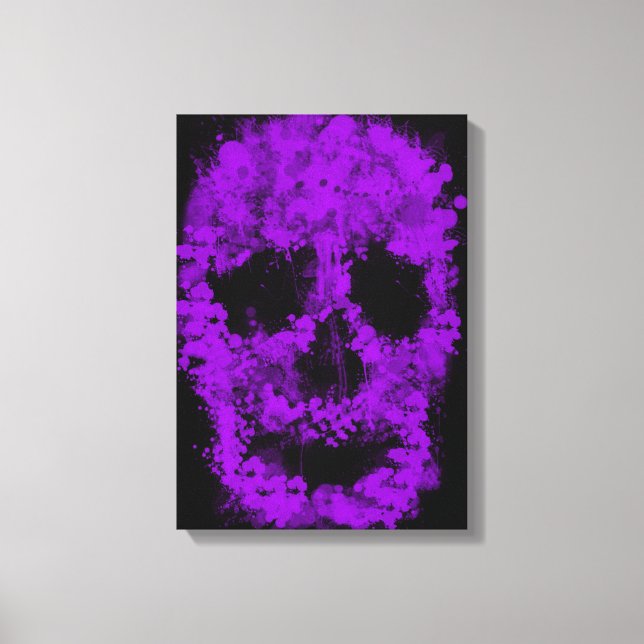 Splatter Skull (purple) Canvas Print (Front)