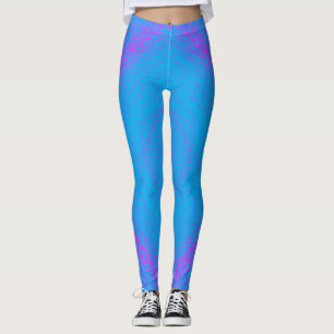 Splatter Square, Cyan and Pink Leggings