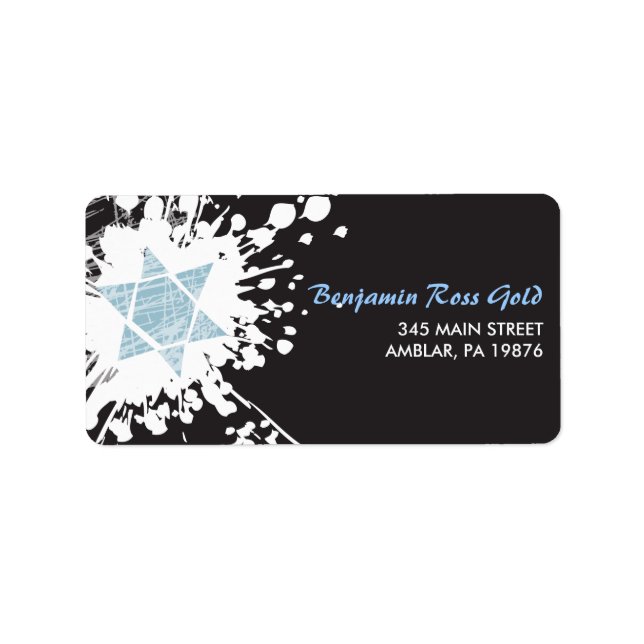Splatter Star Bat Mitzvah print your own lables Label (Front)