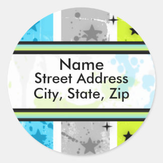 Splatter Star Classic Round Sticker