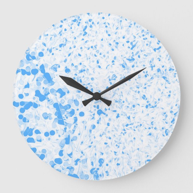 Splatter Texture - Blue Large Clock (Front)