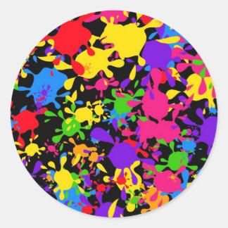 Splatter Wallpaper Classic Round Sticker