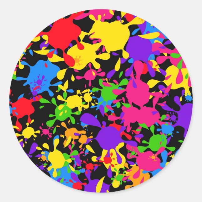 Splatter Wallpaper Classic Round Sticker (Front)
